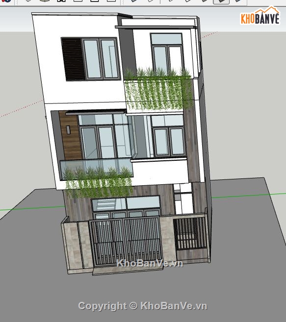 CAD Nhà phố 3 tầng,Su nhà phố 3 tầng,Nhà phố 3 tầng 6.2x8.5m